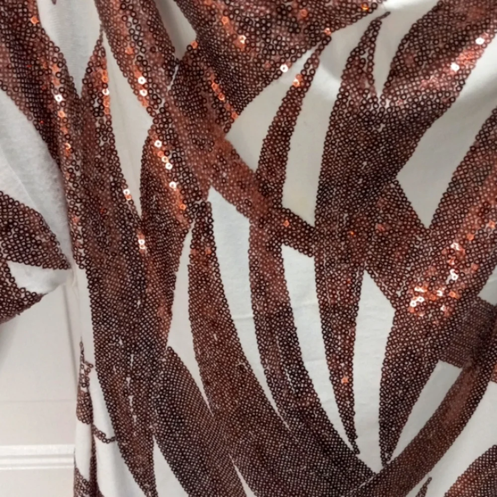 B Darlin Copper Small Sequined, Off The Shoulder Mini Dress Size 1/2